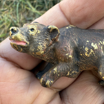 Antique Austrian Vienna Cold Painted Bronze Figure of Brown Grizzly Bear1
