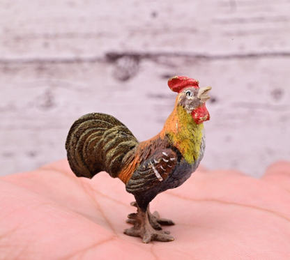 Gorgeous Antique Austrian Vienna Cold Painted Bronze Figure of Rooster4