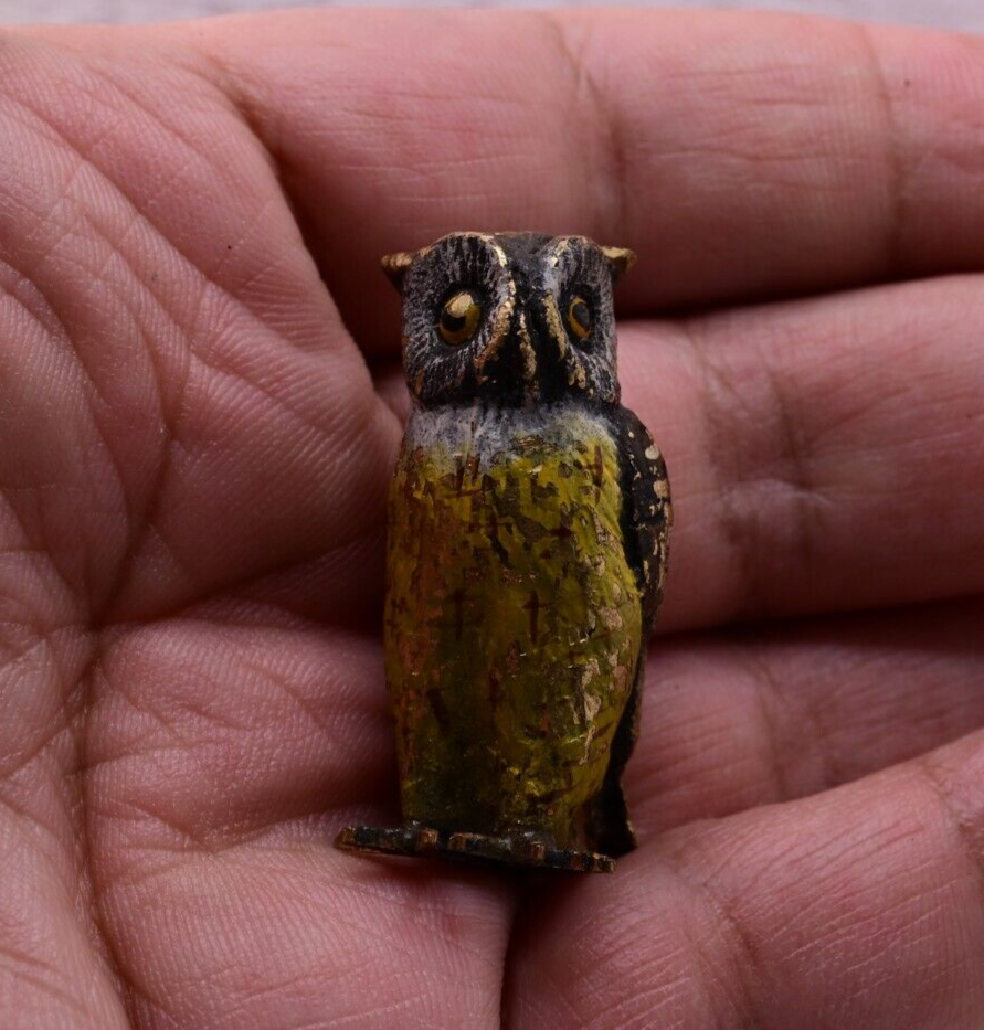 High Quality Antique Austrian Vienna Cold Painted Bronze Figure of Owl9