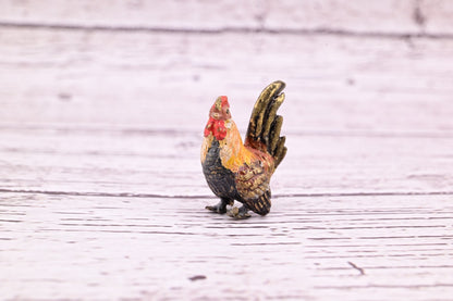 Amazing Antique Austrian Vienna Cold Painted Bronze Figure of Miniature Rooster7