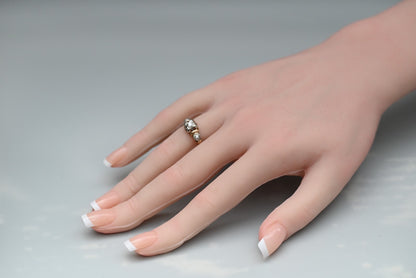Elegant Antique Art Deco Two Tone 14k Gold Ring with Natural Diamonds3