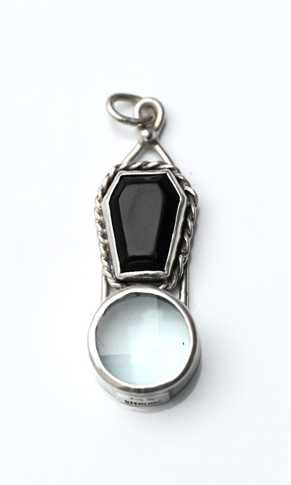 Sterling Silver Southwestern Jewelers Loupe with Black Onyx Gemstone0