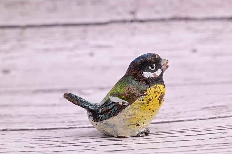 Early Antique Vienna Cold Painted Bronze Figure of Cute Small Great Tit Bird4