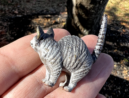 Small Antique Austrian Vienna Cold Painted Bronze Figure of Tom Cat3