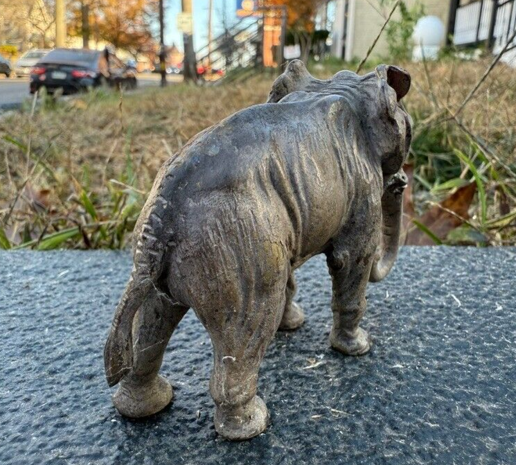 Highly Detailed Antique Austrian Vienna Cold Painted Bronze Figure of Elephant6