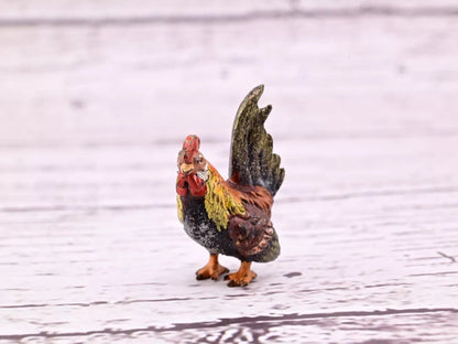 Super Nice Antique Austrian Vienna Cold Painted Bronze Figure of Rooster1