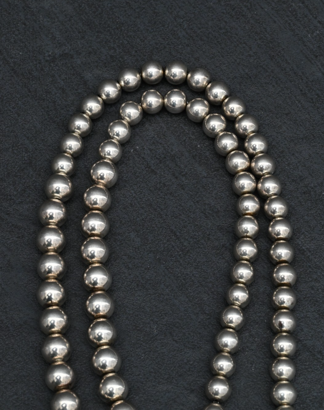 Beautiful Vintage Sterling Silver Beaded Necklace with Puffy Heart Pendant3