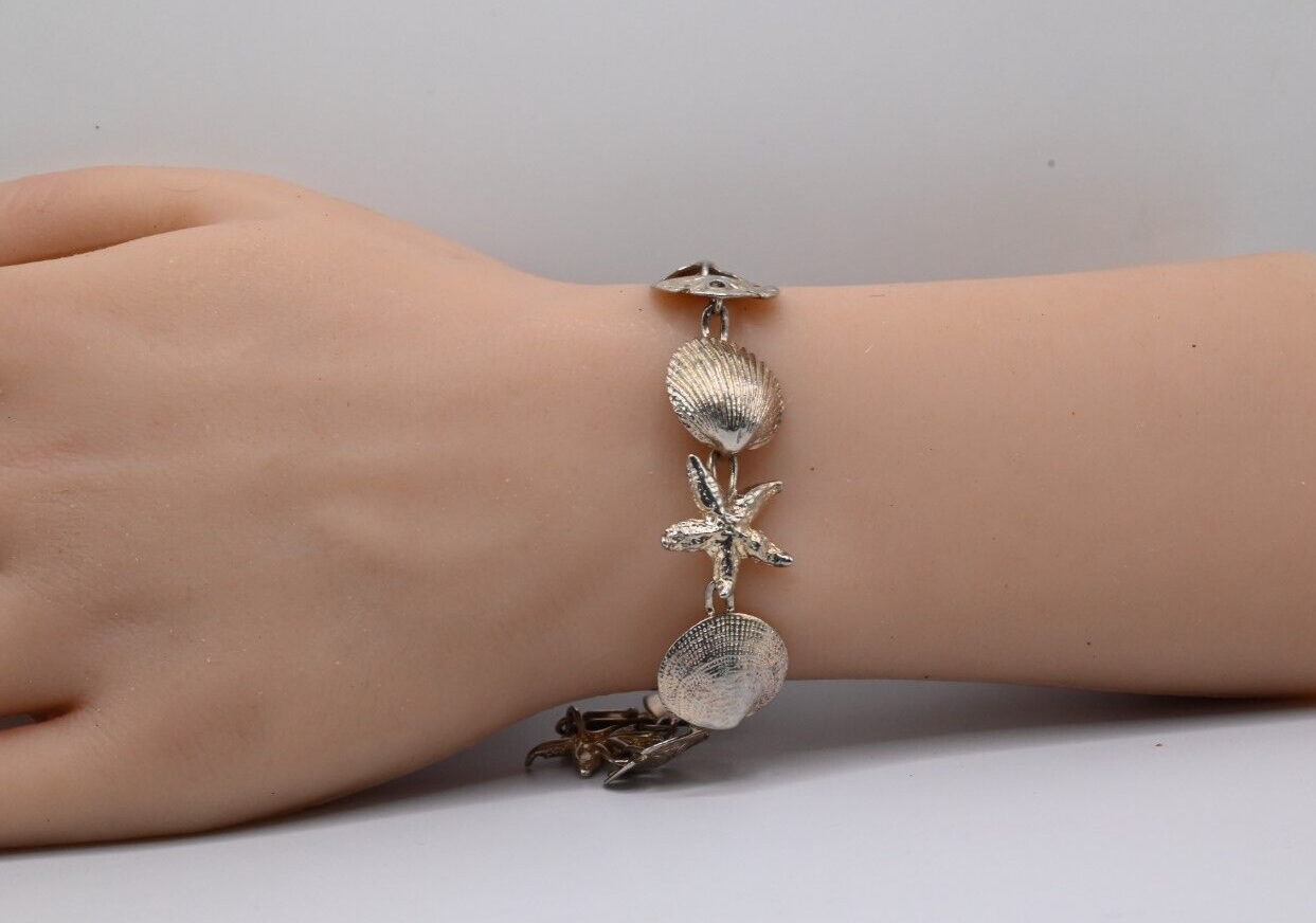 Super Beautiful Marine Sea Life Sterling Silver Charm / Link Bracelet1