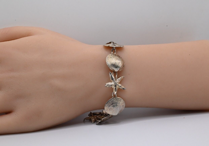 Super Beautiful Marine Sea Life Sterling Silver Charm / Link Bracelet1