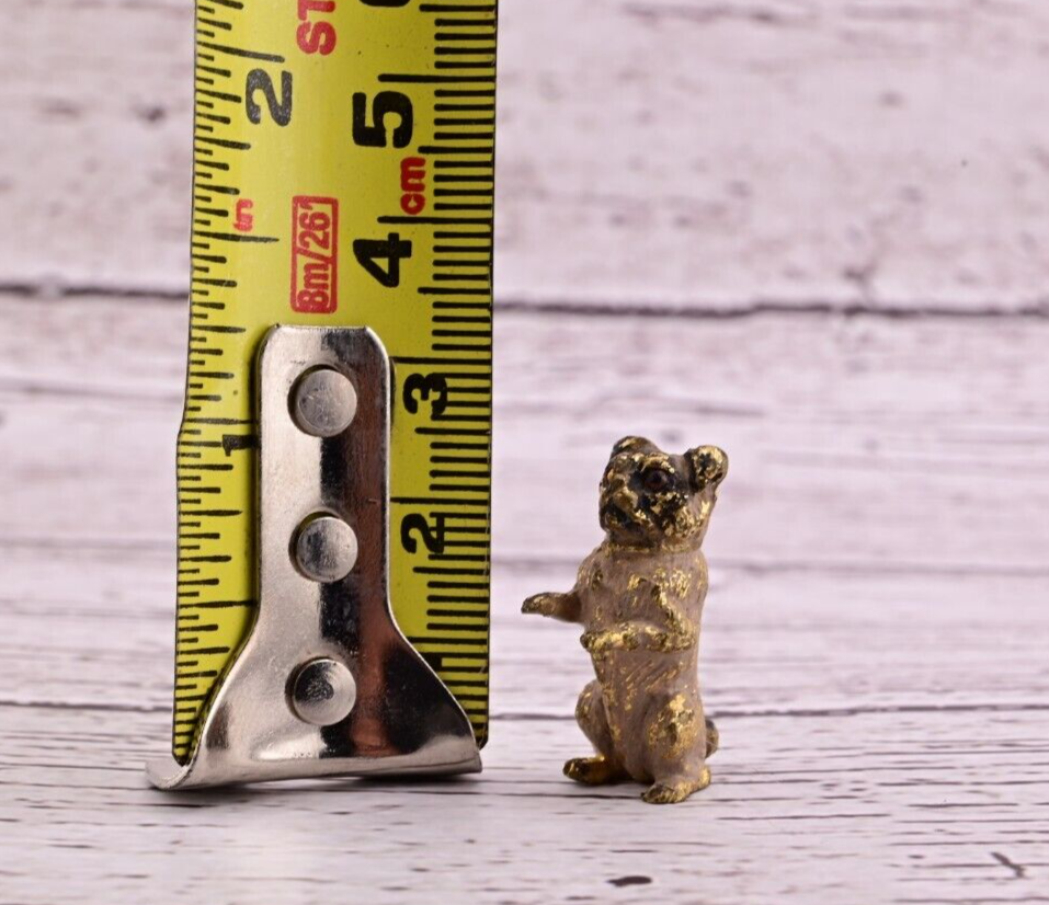 Amazing Antique Austrian Vienna Cold Painted Bronze Figure of Cute Small Pug15