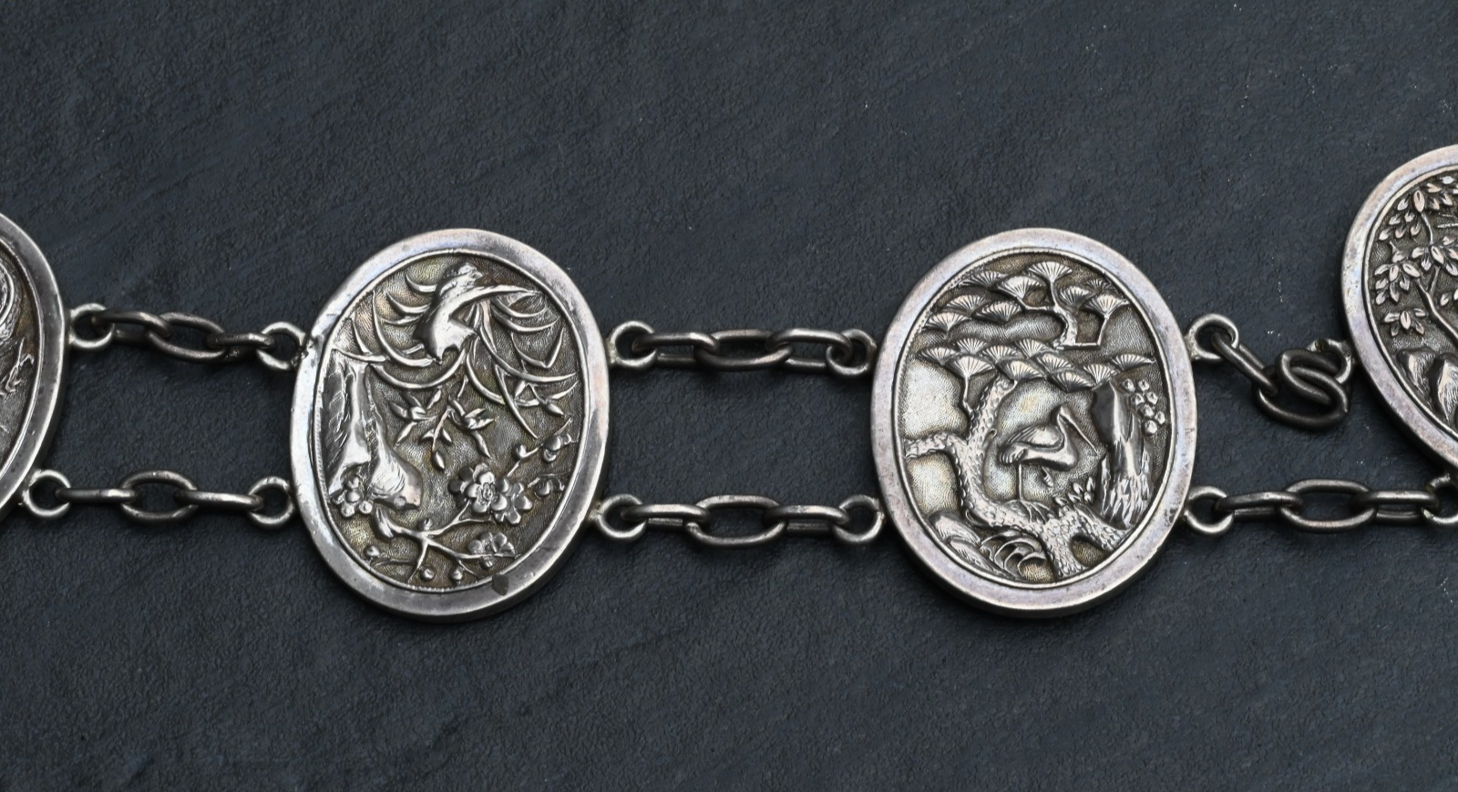 High Quality Antique 1900s Japanese Sterling Silver Grade Storyteller Belt6