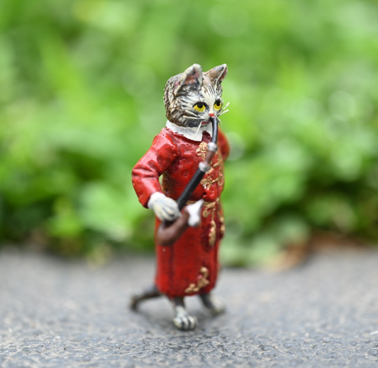 Fritz Bermann Austrian Vienna Cold Painted Bronze of Gentleman Cat Smoking1