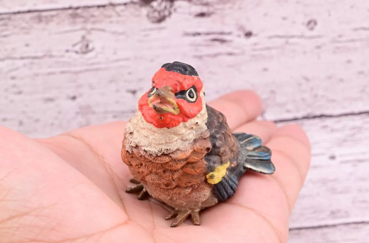 Majestic Antique Austrian Vienna Cold Painted Bronze Figure of Golden Finch13