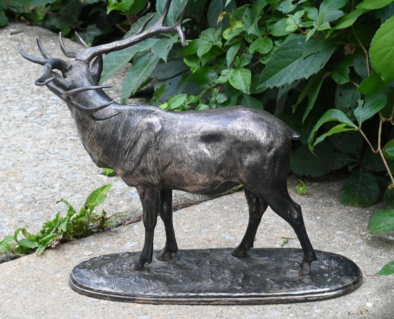 Original Dated 1931 American Artist Louis Jonas Elk Sculpture In Silvered Metal12
