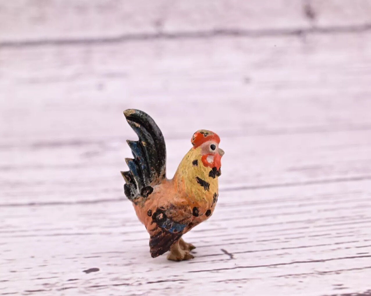 Original Miniature Antique Austrian Vienna Cold Painted Bronze Cute Rooster7