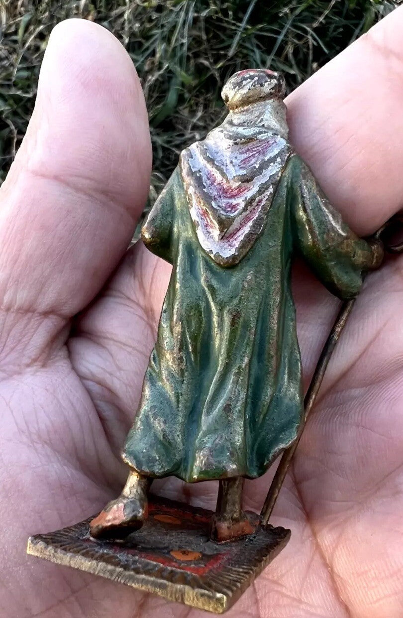 Antique Austrian Vienna Cold Painted Bronze Figure of Bedouin Arab Man6