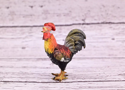 Colorful Antique Austrian Vienna Cold Painted Bronze Figure of Miniature Rooster13