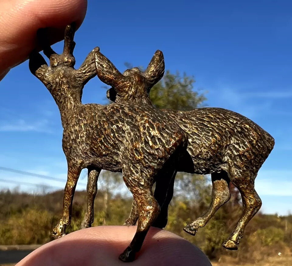 Antique Austrian Vienna Cold Painted Bronze Figure of Deer4