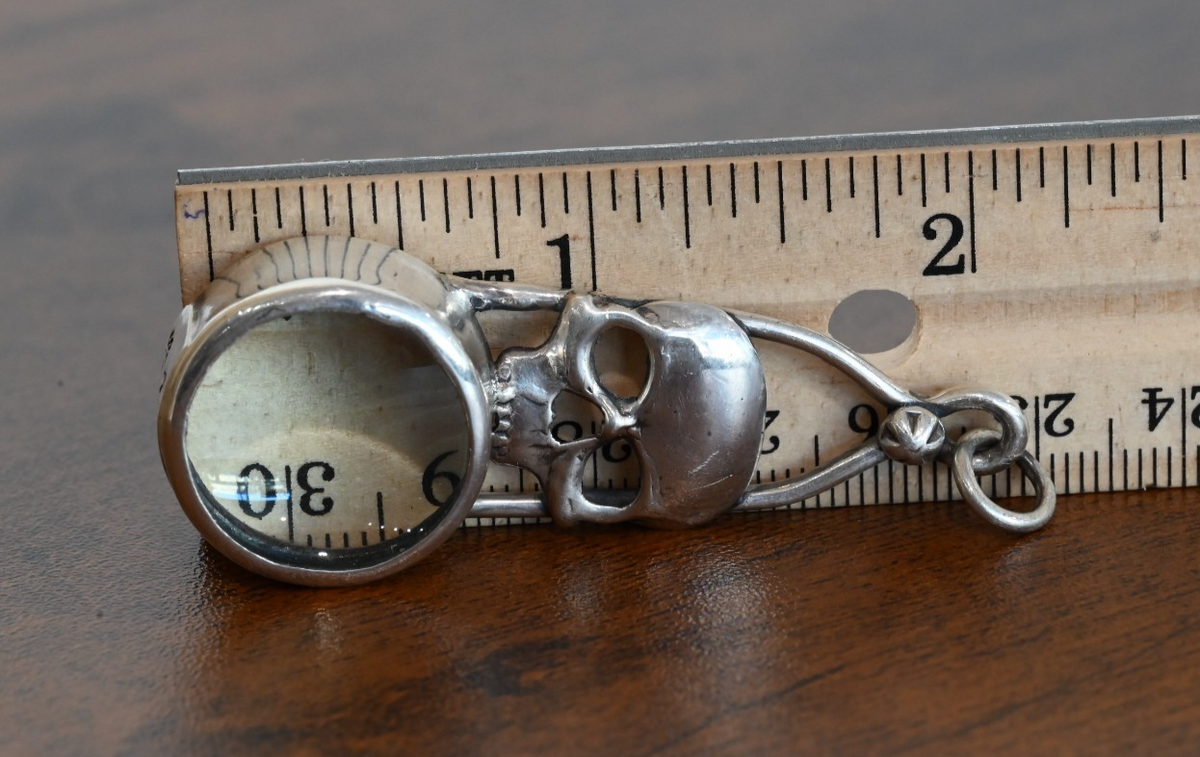 Sterling Silver Southwest Jewelers Loupe W/ Human Skull Design4