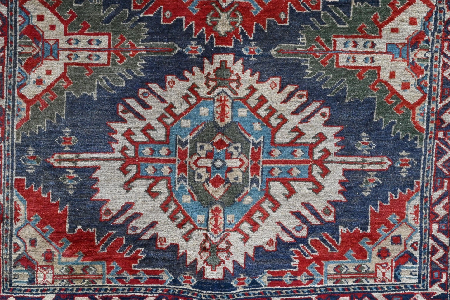 Gorgeous Handmade Mid - 20th Century Caucasian Kazak 6' x 4' Area Rug2