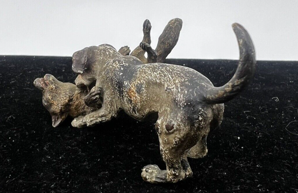 Original Franz Bergman Austrian Bronze Figure of Hunting Dog & Wild Fox Fighting8