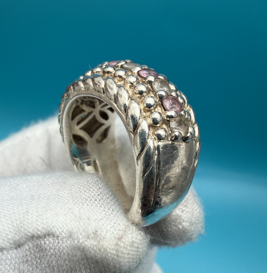 Beautiful Sterling Silver & Multi-Colored Cubic Zirconia Ring by Judith Ripka 1