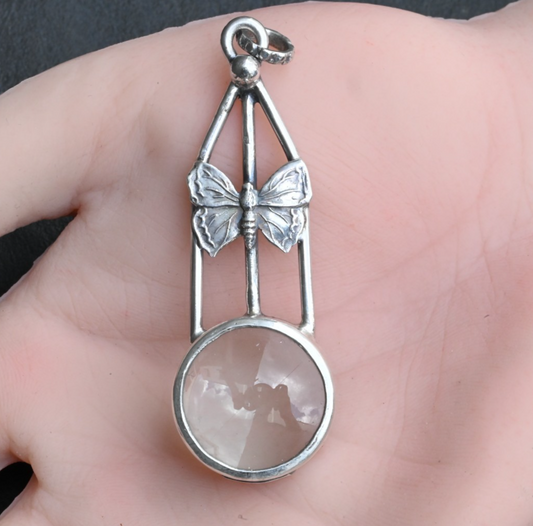 Handmade & Signed Sterling Silver Southwest 10x Jewelers Loupe with Butterfly1