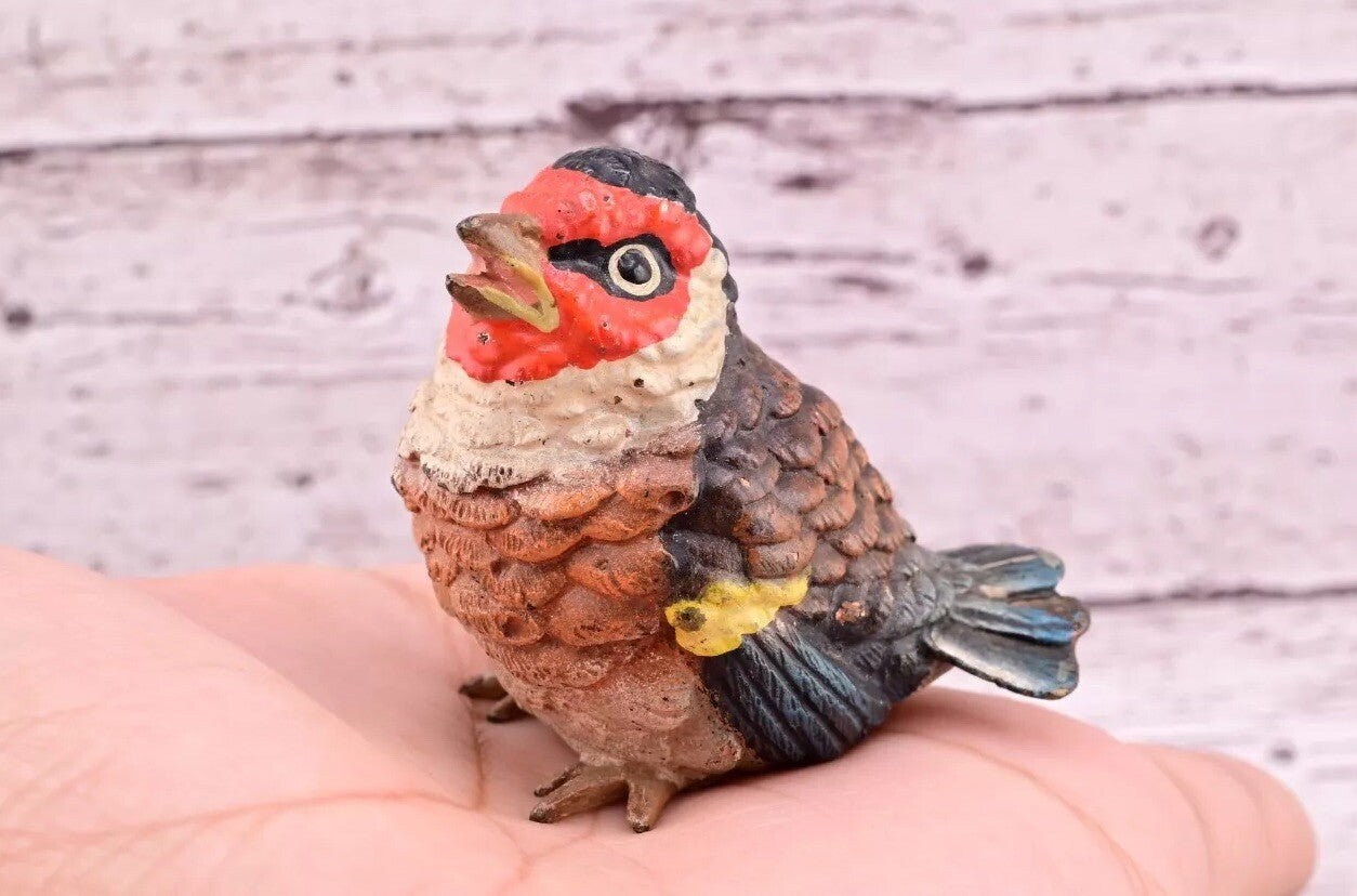 Majestic Antique Austrian Vienna Cold Painted Bronze Figure of Golden Finch10