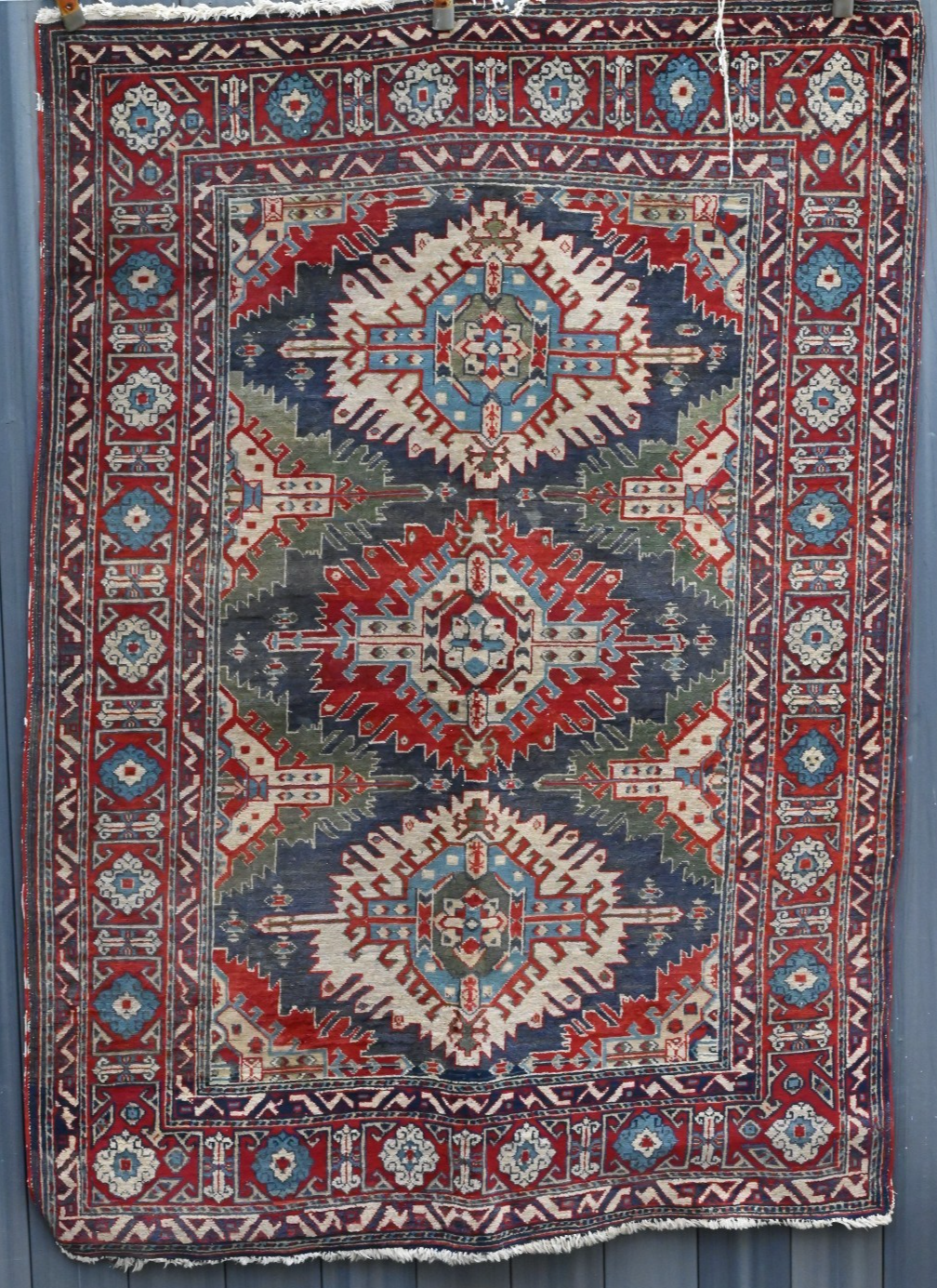 Gorgeous Handmade Mid - 20th Century Caucasian Kazak 6' x 4' Area Rug0