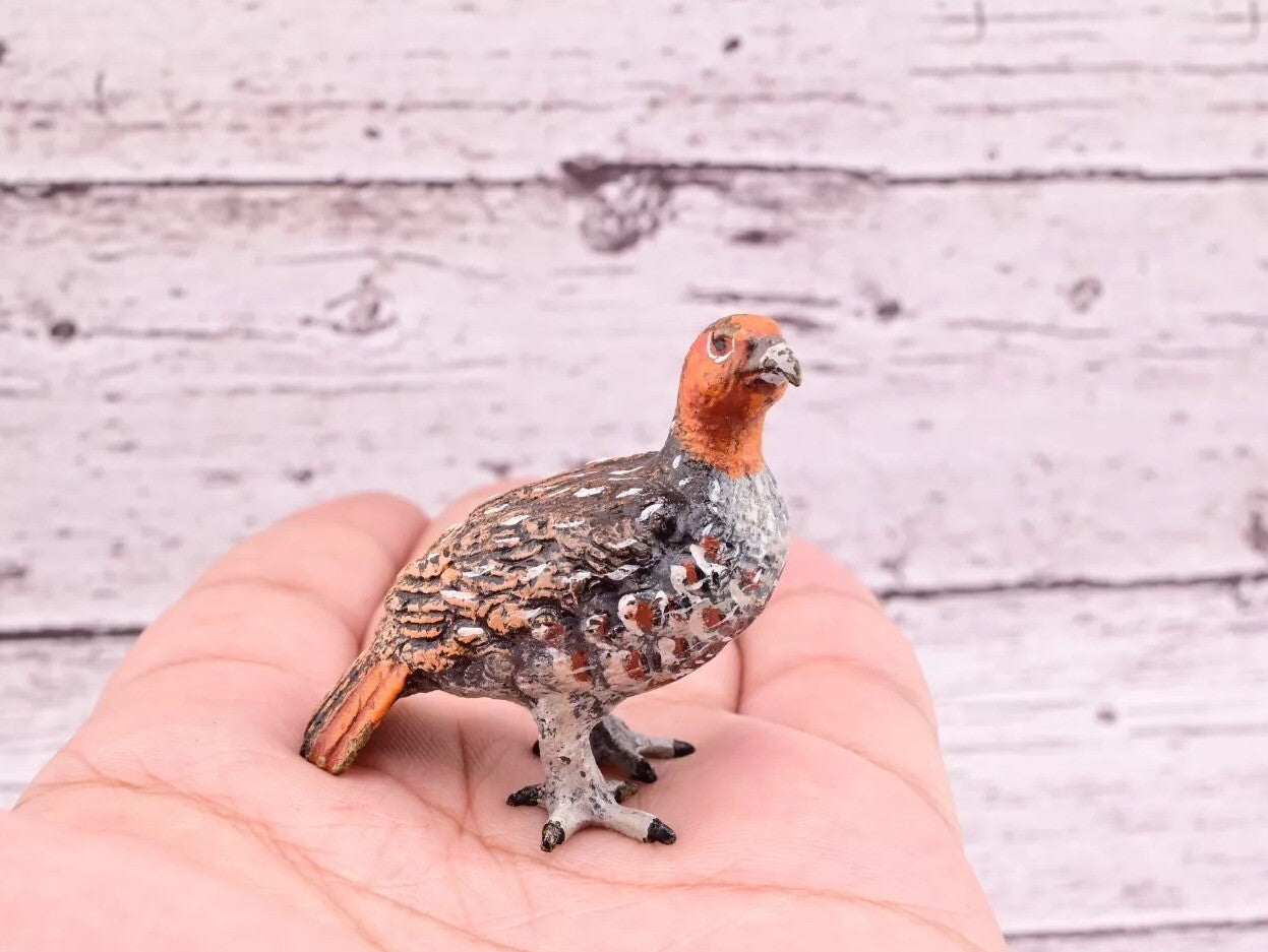 Antique Austrian Vienna Cold Painted Bronze Figure of Partridge Game Bird7