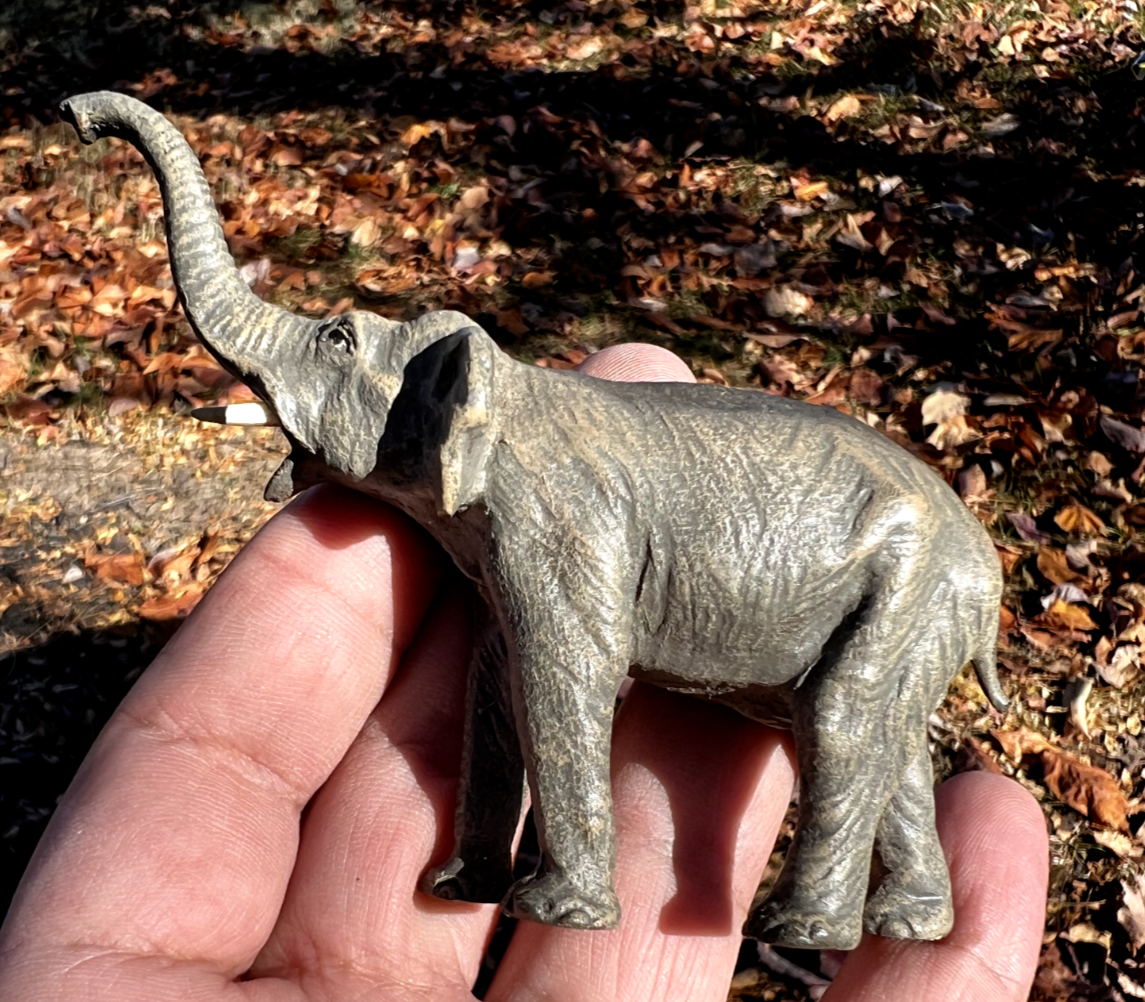Large Antique Austrian Vienna Cold Painted Bronze Figure of Elephant10
