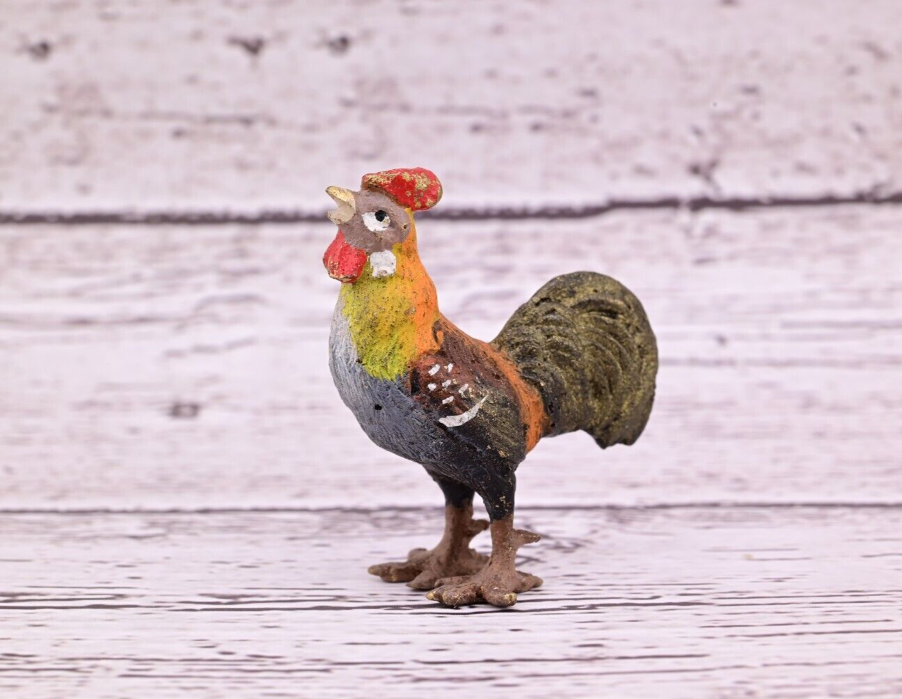 Gorgeous Antique Austrian Vienna Cold Painted Bronze Figure of Rooster10
