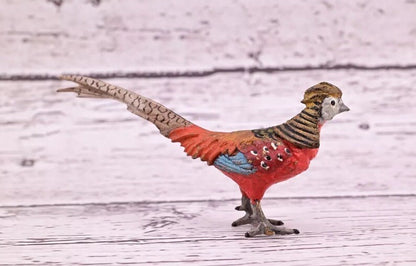 Amazing Antique Austrian Vienna Cold Painted Bronze Figure of Golden Pheasant9