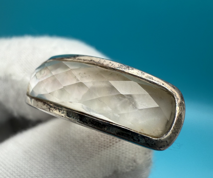 Vintage Robert Lee Morris Sterling Silver Ring w/ Mother of Pearl Doublet2