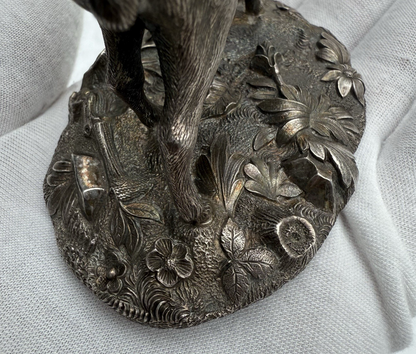 Fantastic Antique Life-Like Solid Sterling Silver Figure of Buck / Male Deer6