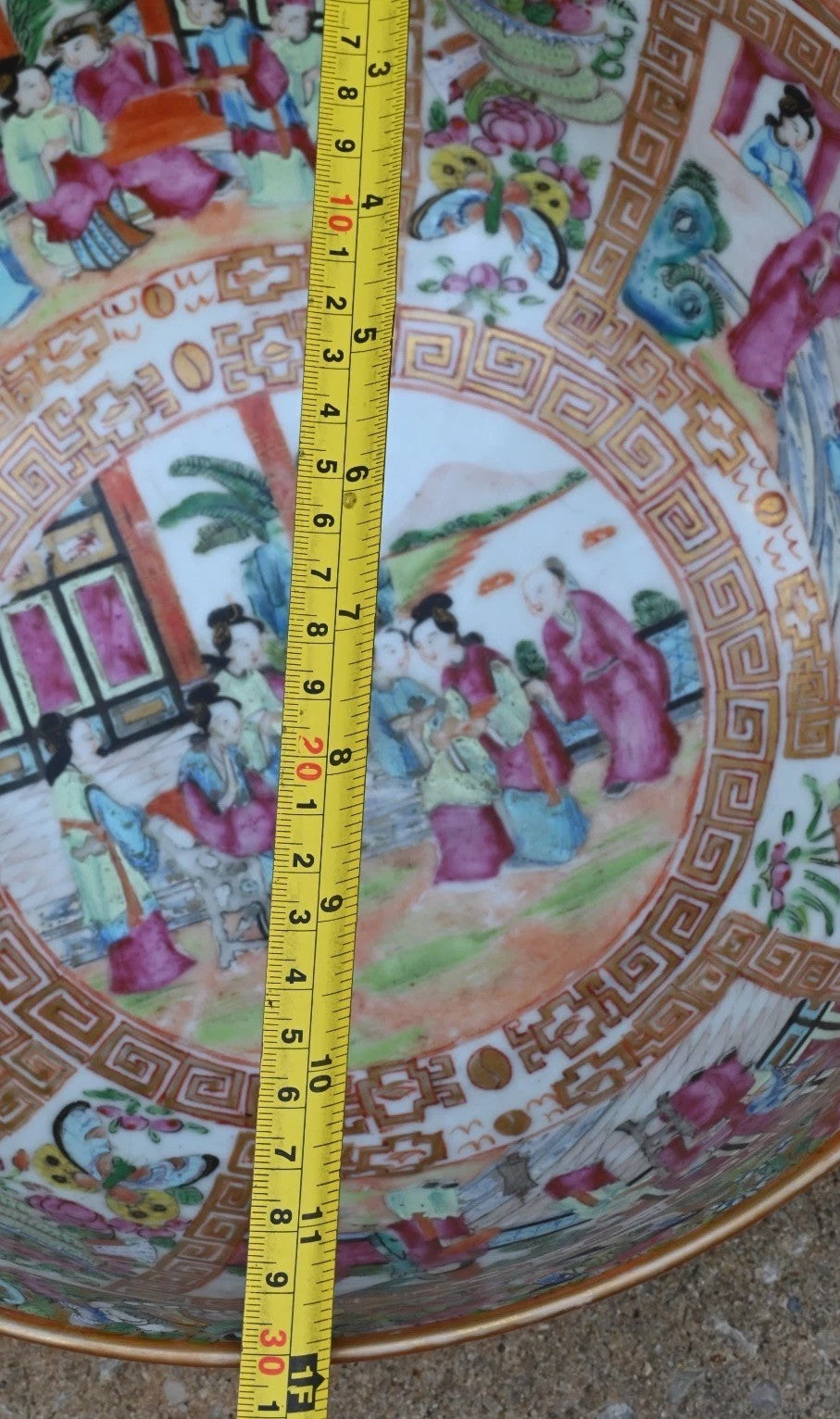Genuine Chinese Antique 19th C. Hand Painted Rose Medallion Porcelain Punch Bowl12