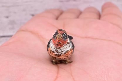 Amazing Antique Austrian Vienna Cold Painted Bronze Figure of Goldfinch2
