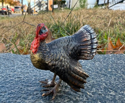 Awesome Antique Austrian Vienna Cold Painted Bronze Figure of Wild Turkey1