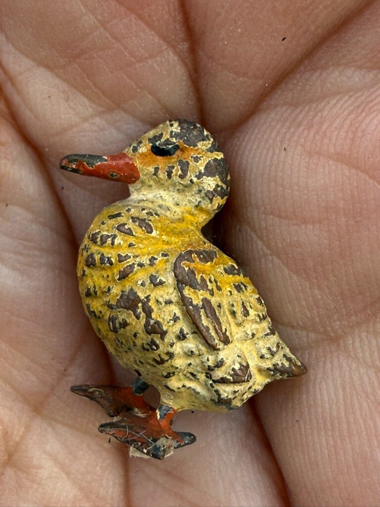Miniature Antique Austrian Vienna Cold Painted Bronze Figure of Baby Duck4