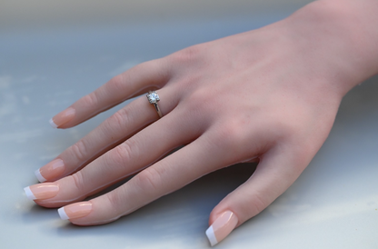 Early Vintage Platinum Engagement Ring Solitaire Diamond .40 ct by Prism- Lite6