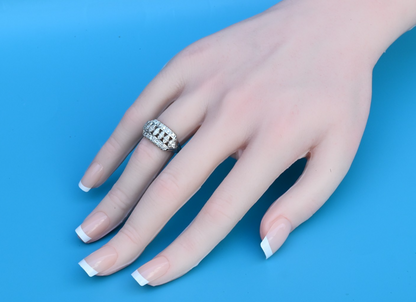 Gorgeous Marquise Cut & Round Brilliant Diamond Cocktail / Dinner Ring in 14K WG4