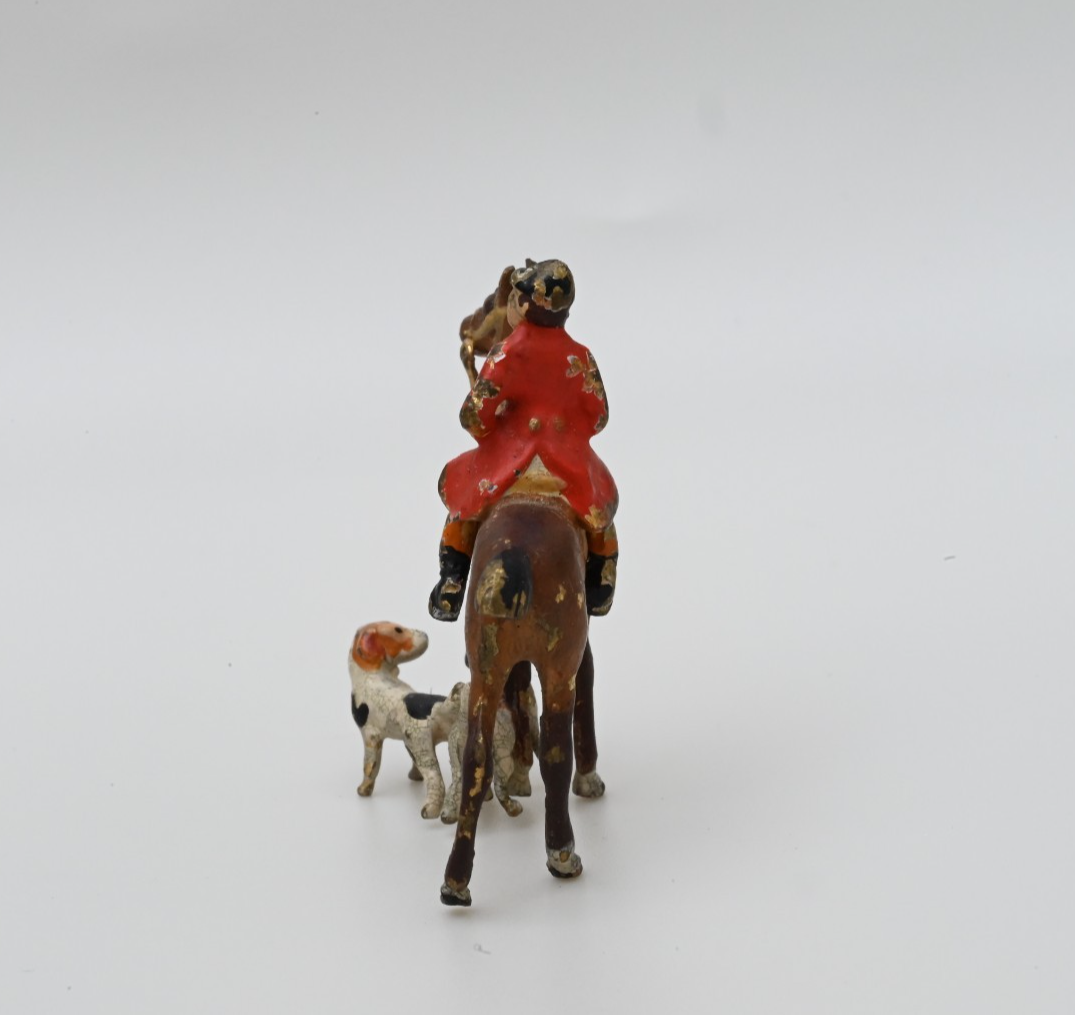 Miniature Antique Austrian Vienna Cold Painted Bronze Fox Hunt Figural Group2