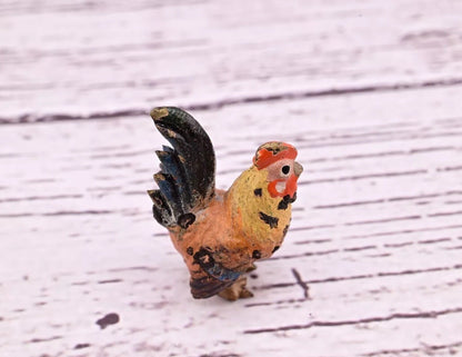 Original Miniature Antique Austrian Vienna Cold Painted Bronze Cute Rooster8