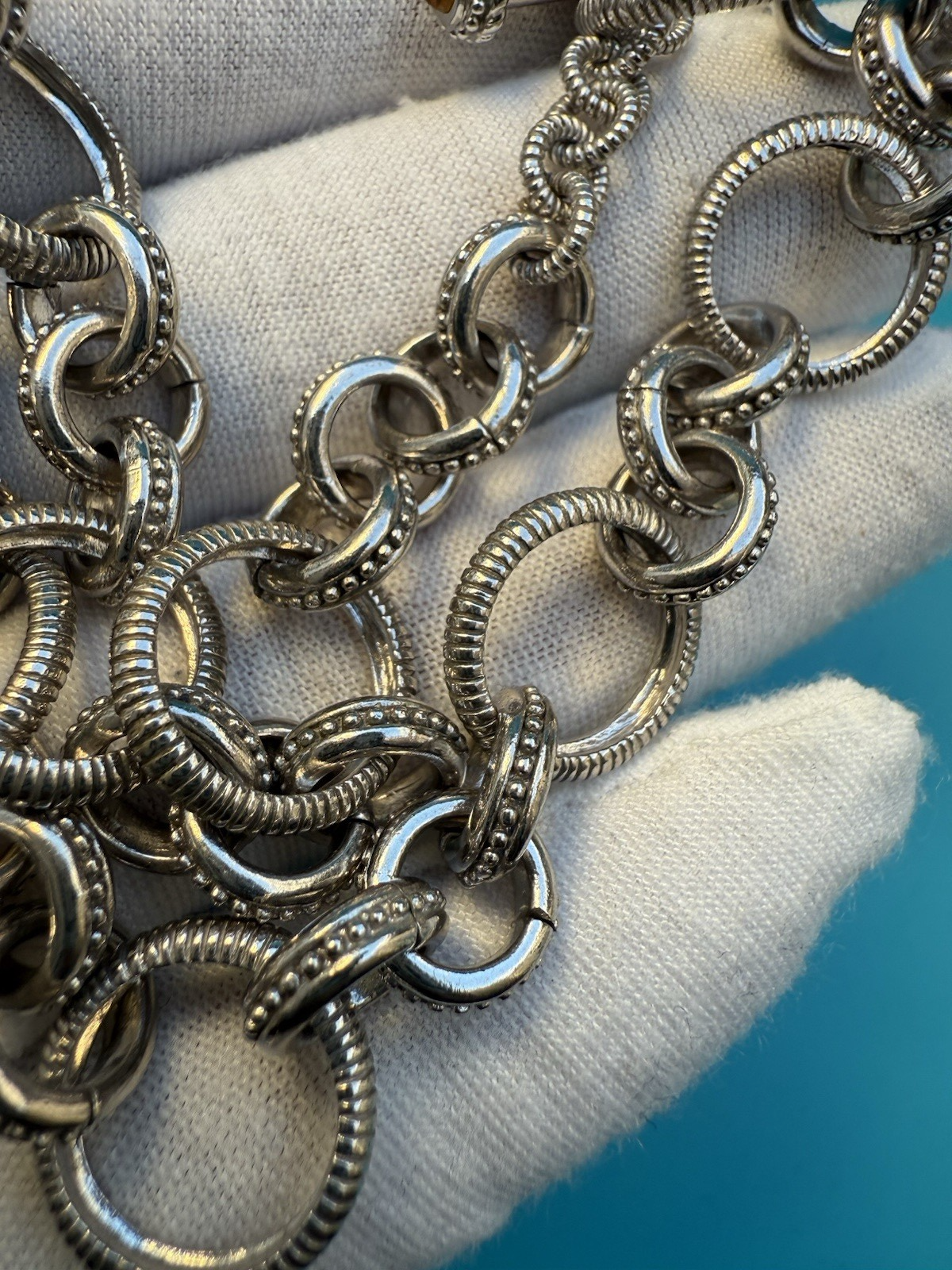 Gorgeous Vintage Chunky Cable Link Necklace Sterling Silver by Judith Ripka 7