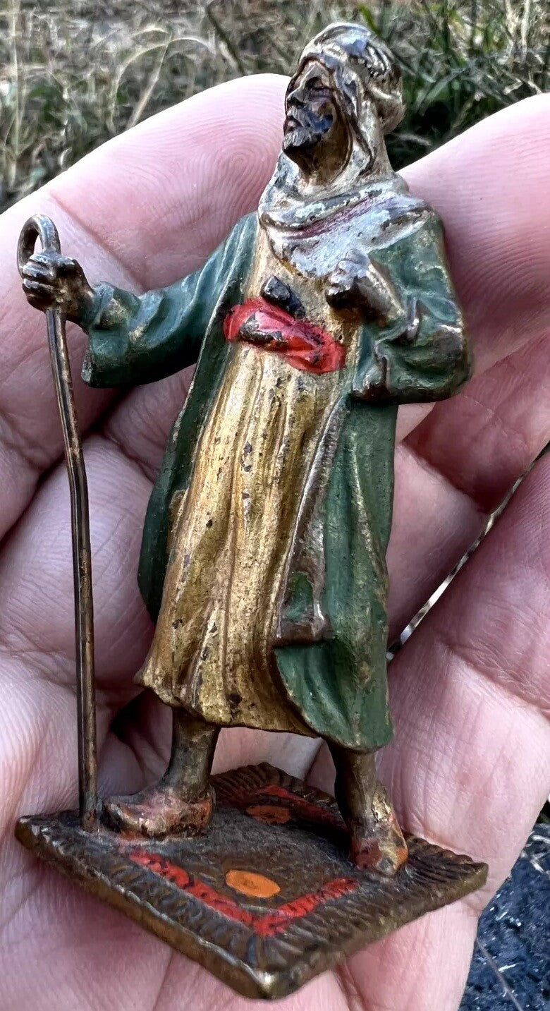 Antique Austrian Vienna Cold Painted Bronze Figure of Bedouin Arab Man4