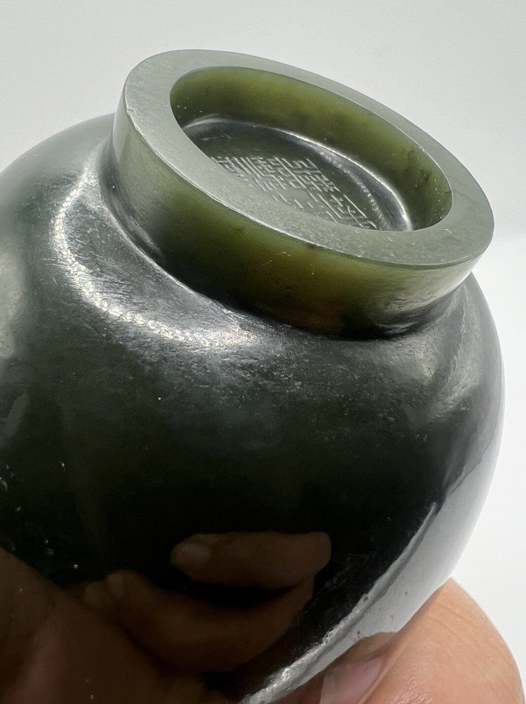 Very Rare & Genuine Chinese Antique 18th C. Qianlong Jade Cup Mark & Period5
