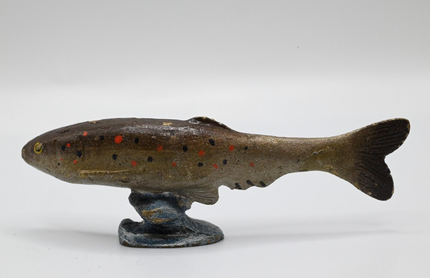 Rare Antique Austrian Vienna Cold Painted Bronze Figure of Fish2