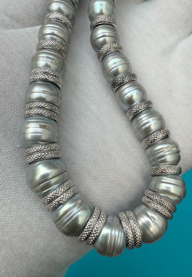 Wonderful Vintage Italian Sterling Silver & Cultured Pearl Necklace2