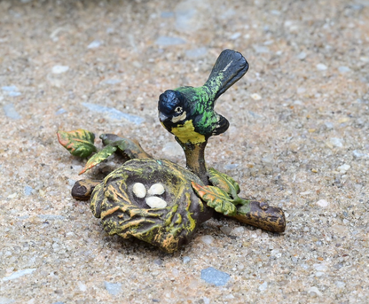 Antique Austrian Vienna Cold Painted Bronze Figure of Songbird Nest Watching4