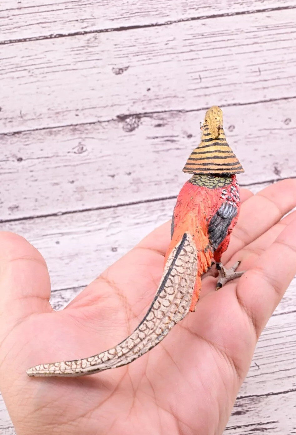 Attractive Antique Austrian Vienna Cold Painted Bronze Figure of Golden Pheasant14